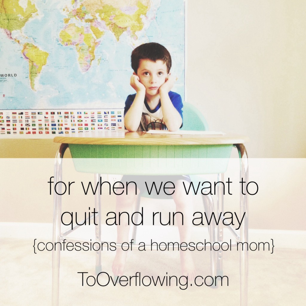 quit and run away homeschool confesssion