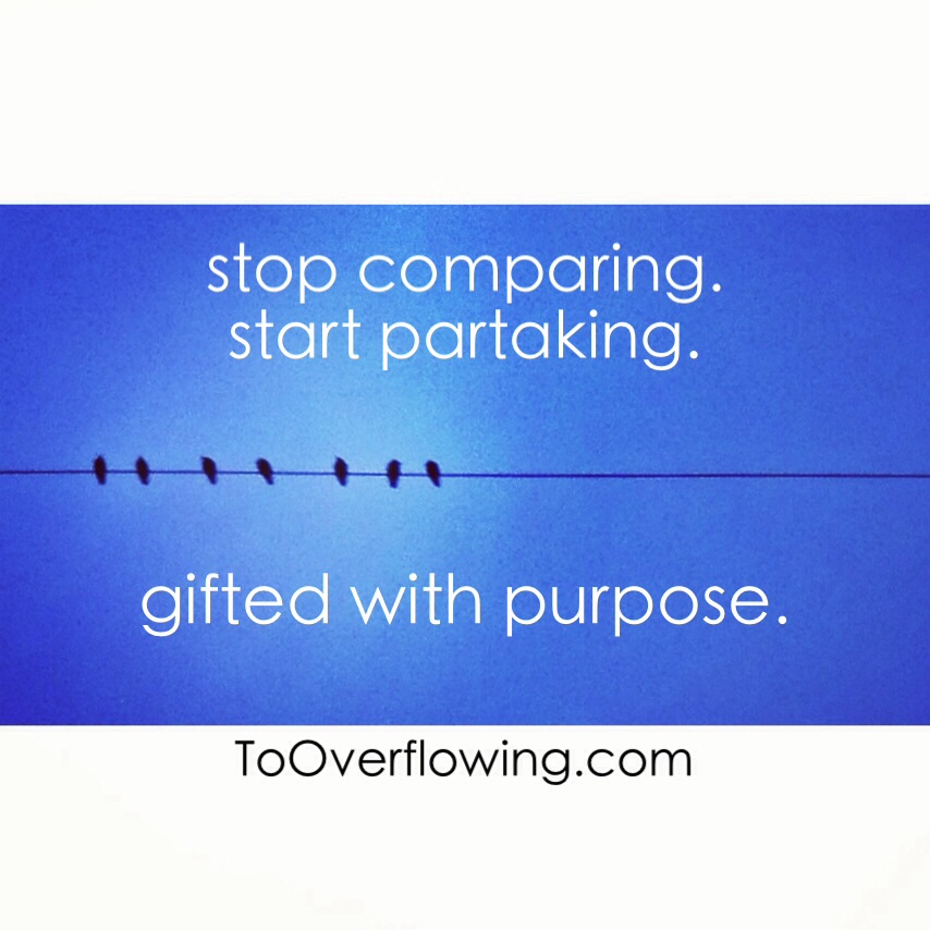 stop comparing and start partaking